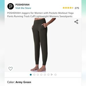 Poshdiva XS Army Green Joggers